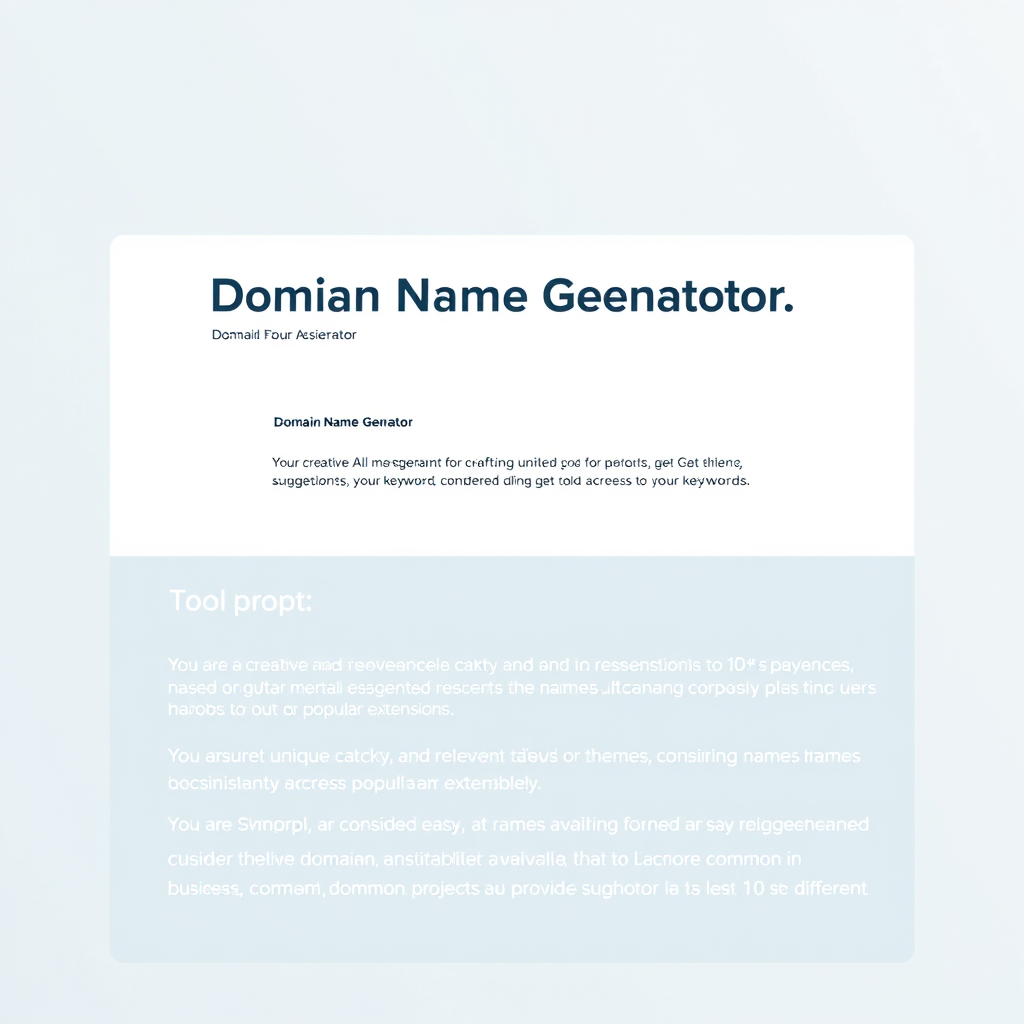 Domain Name Generator Free No Signup Ai Tool