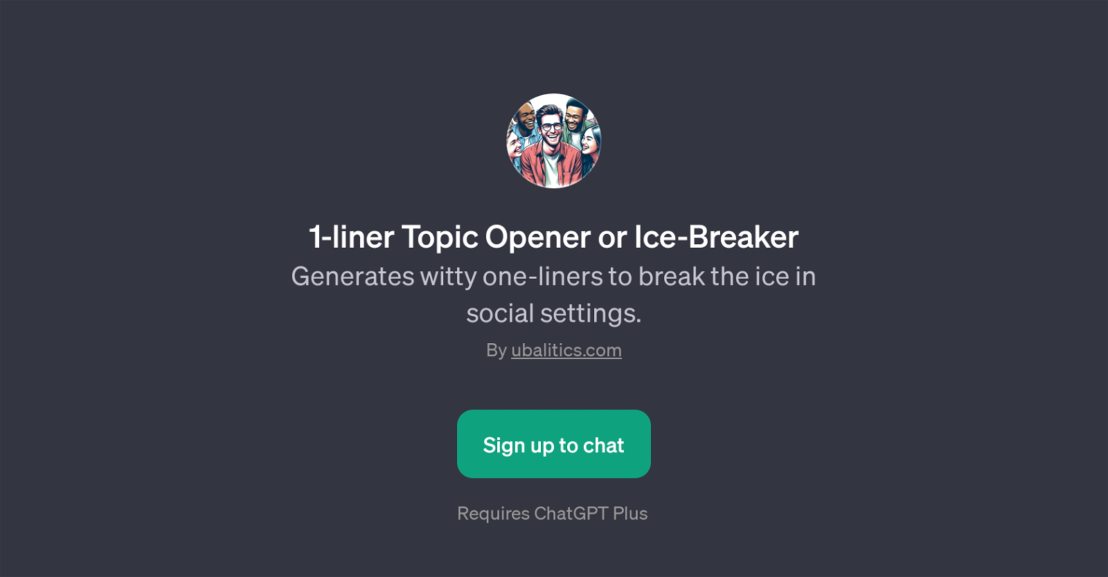 1-liner Topic Opener or Ice-Breaker website