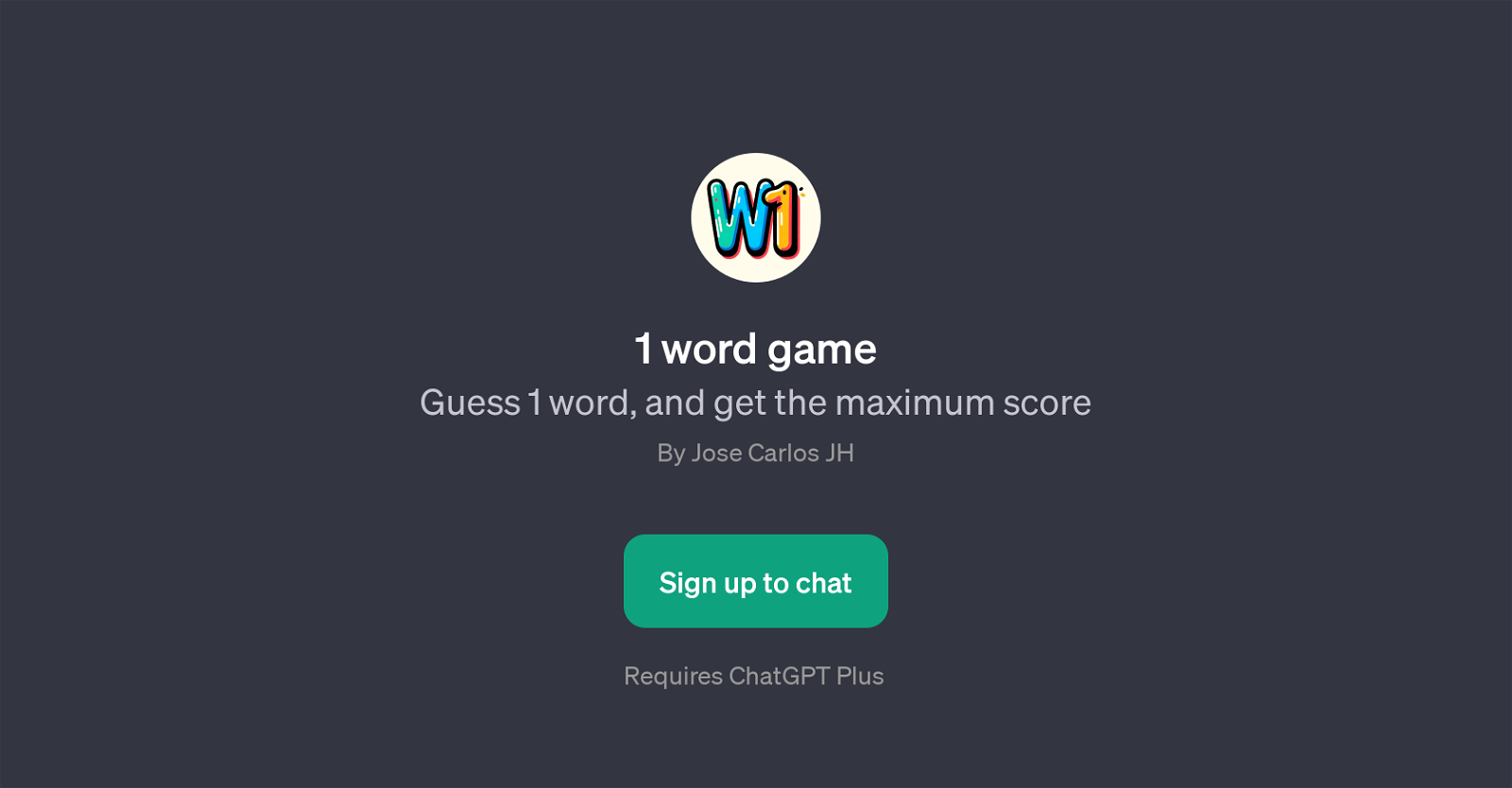 1 Word Game website