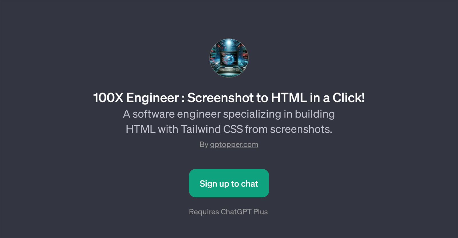 100X Engineer: Screenshot to HTML in a Click website