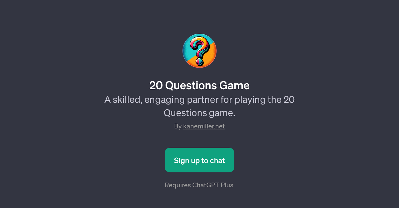 20 Questions Game website