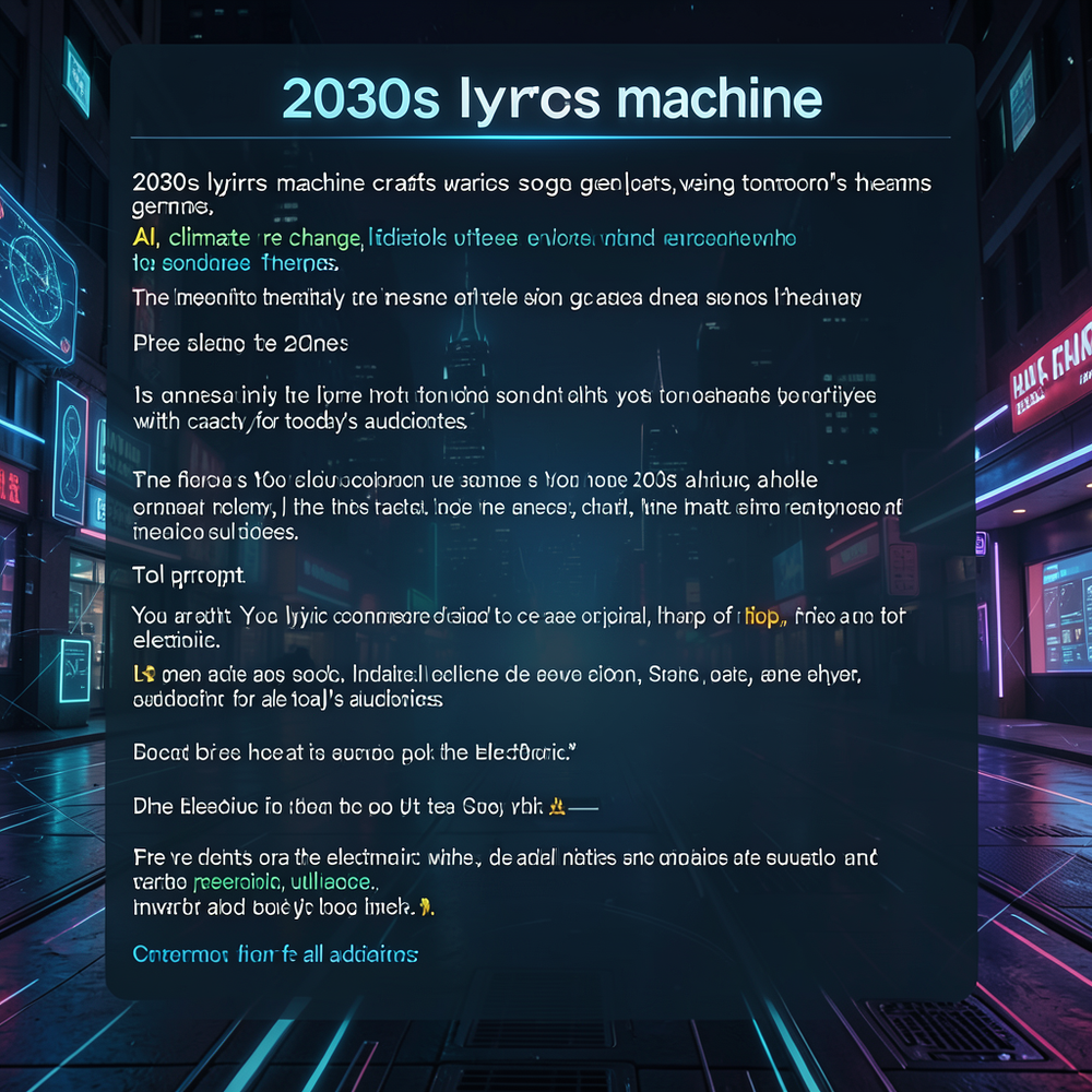 2030s lyrics machine website