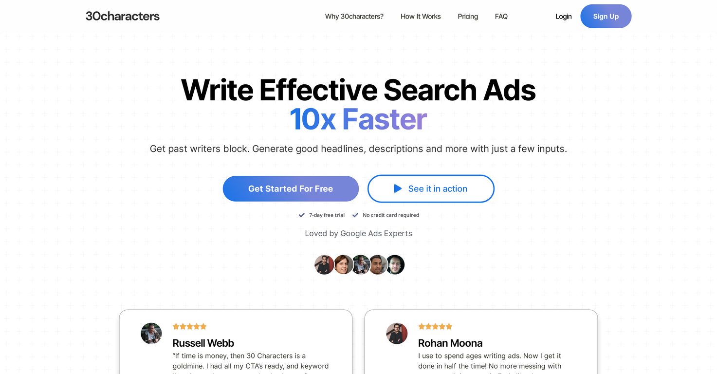 30characters website