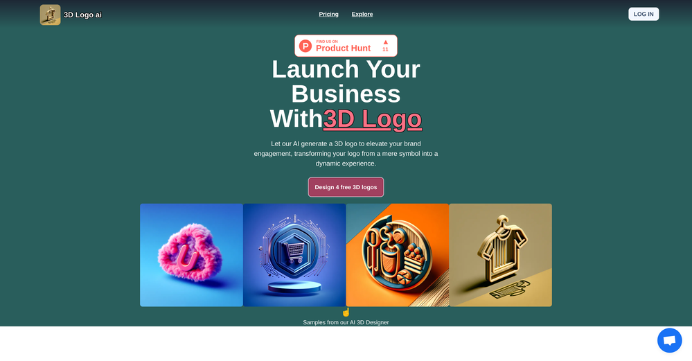 3D Logo AI website