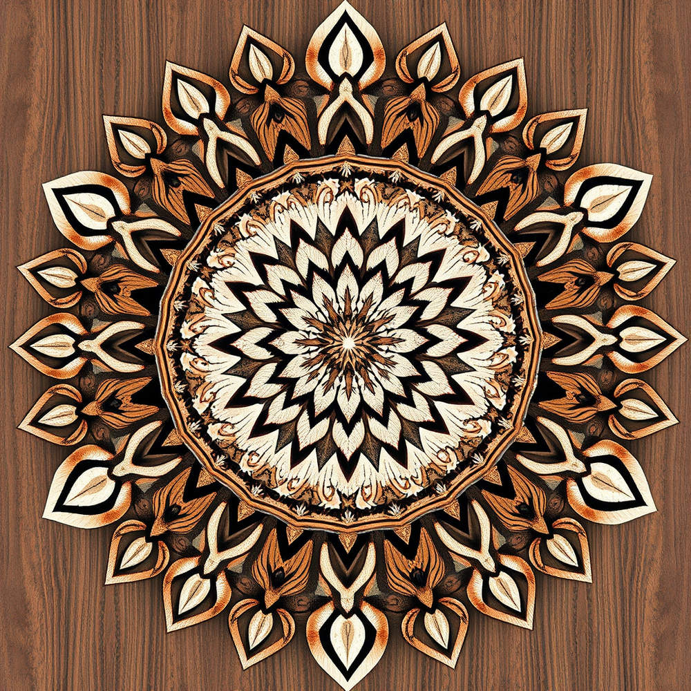 3D mandala and 3D pattern in the form of 3d wood website