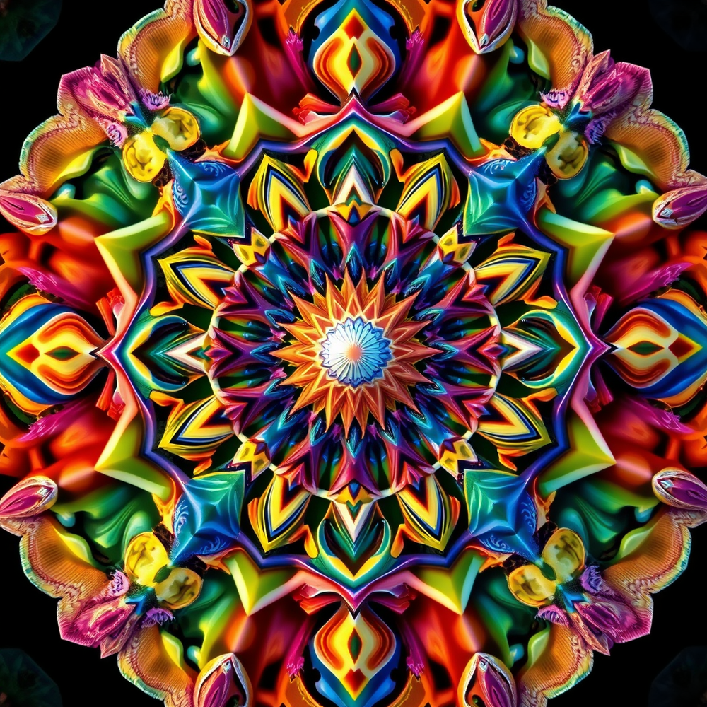 3D mandala and 3D pattern in the form of colorful website