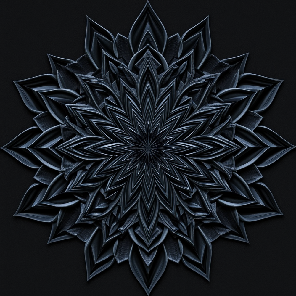 3D mandala and 3D pattern in the form of Diamonds (charcoal) website