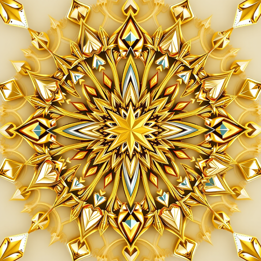 3D mandala and 3D pattern in the form of Diamonds (gold) website