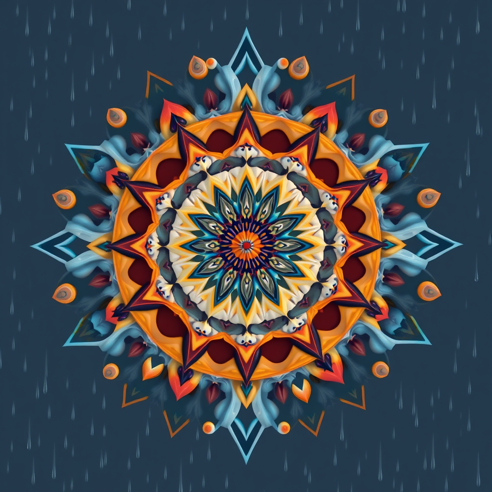 3D mandala and 3D pattern in the form of rainy website