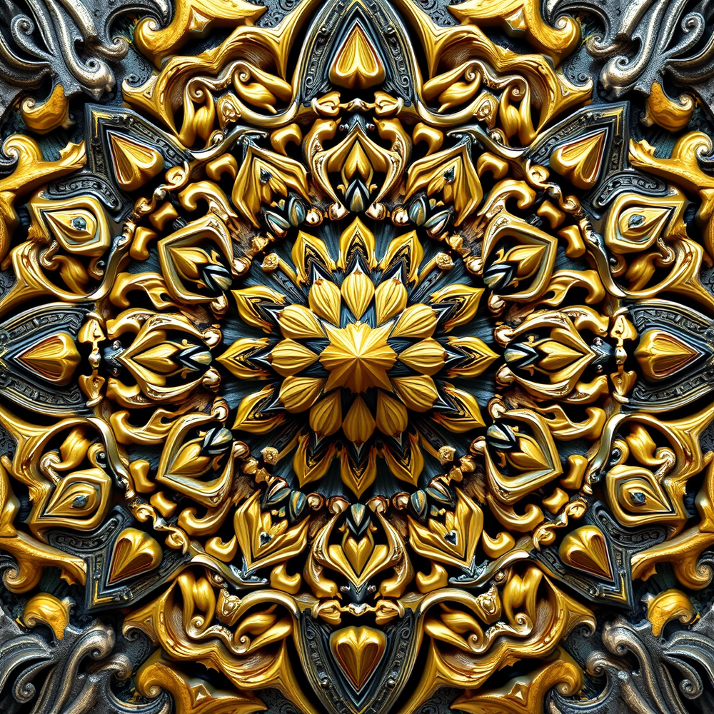 3D mandala and 3D pattern in the form of stone gold website