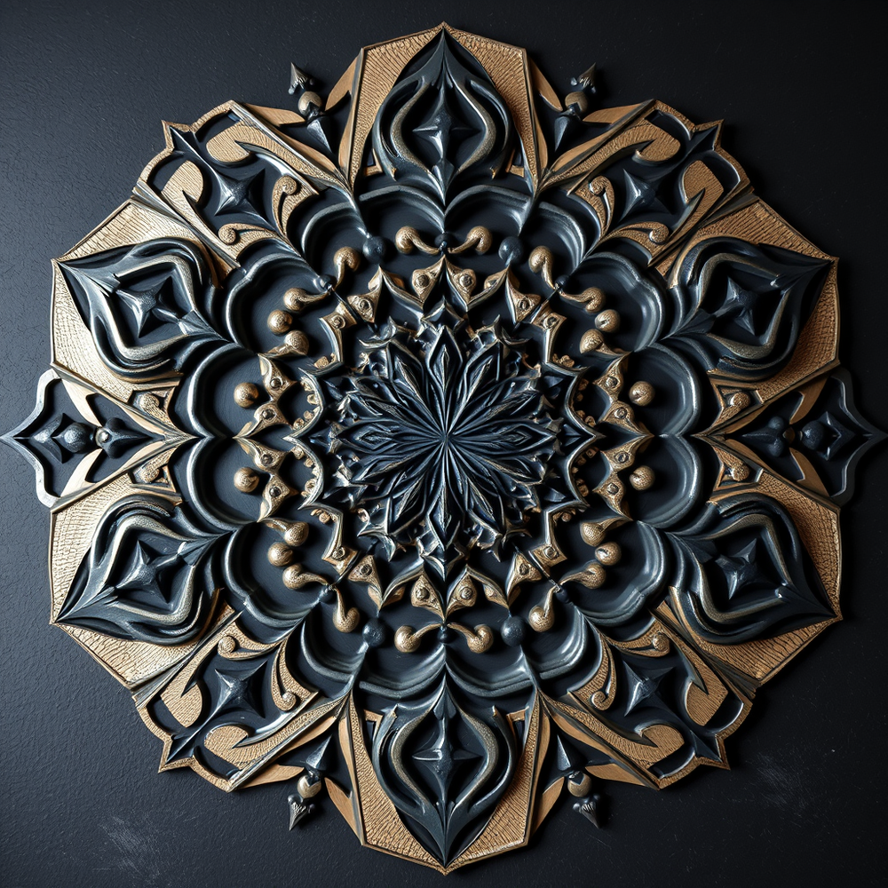 3D mandala and 3D pattern in the form of wood charcoal website