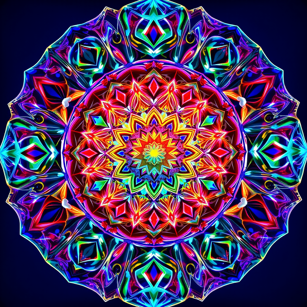 3D Mandalas and 3D patterns in the form of glass art website