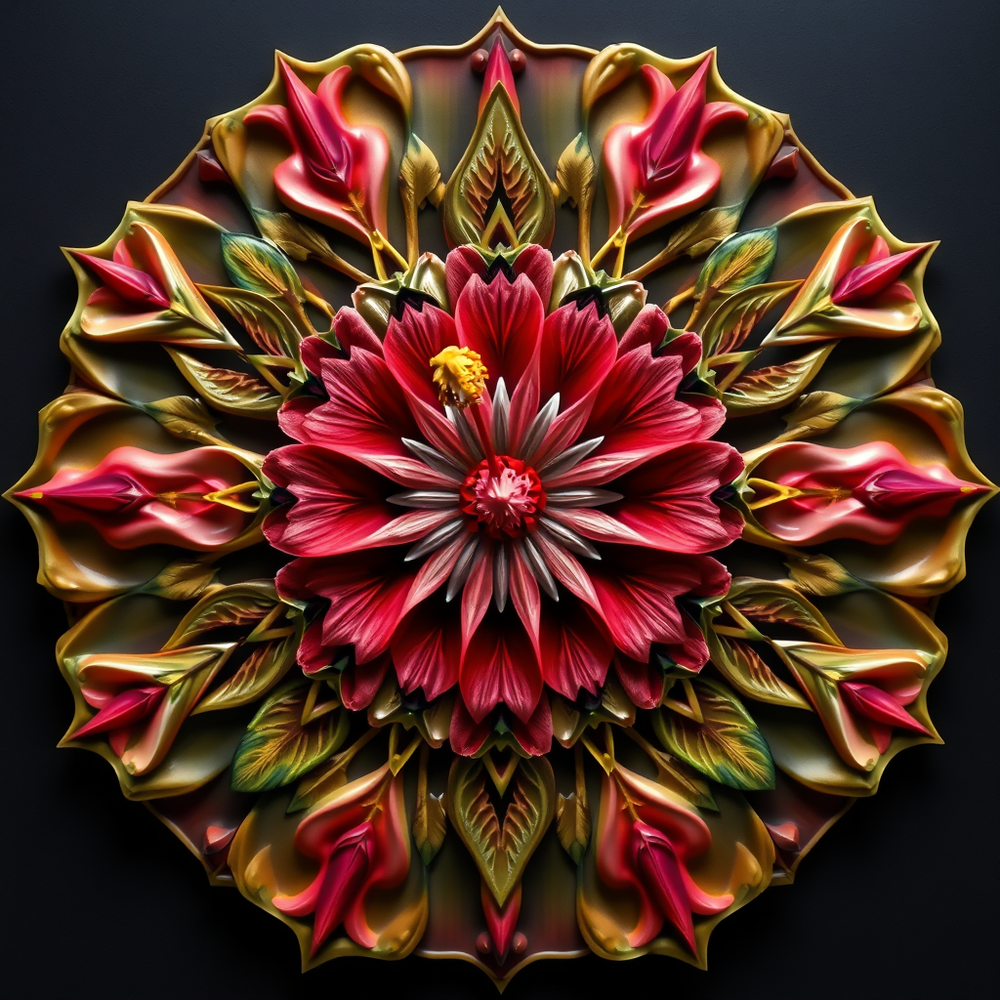 3D Mandalas and 3D patterns in the form of hibiscus website
