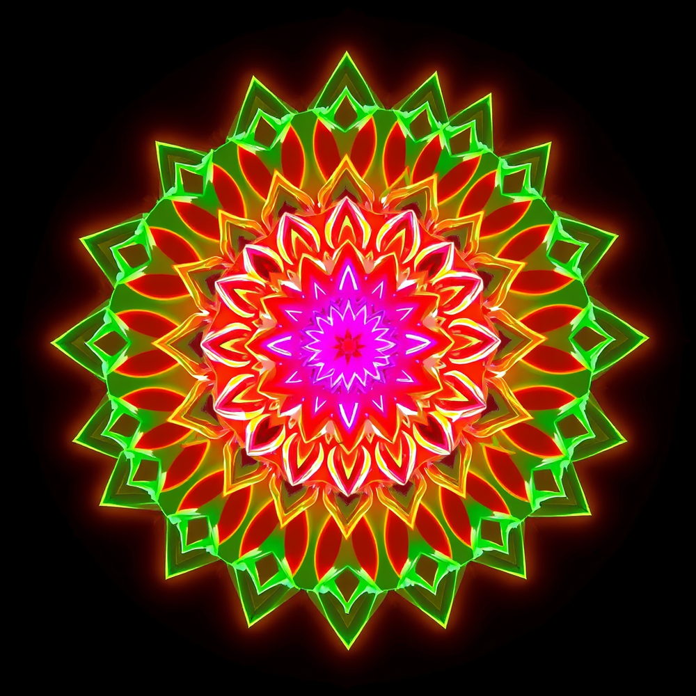 3D Mandalas and 3D patterns in the form of neon website