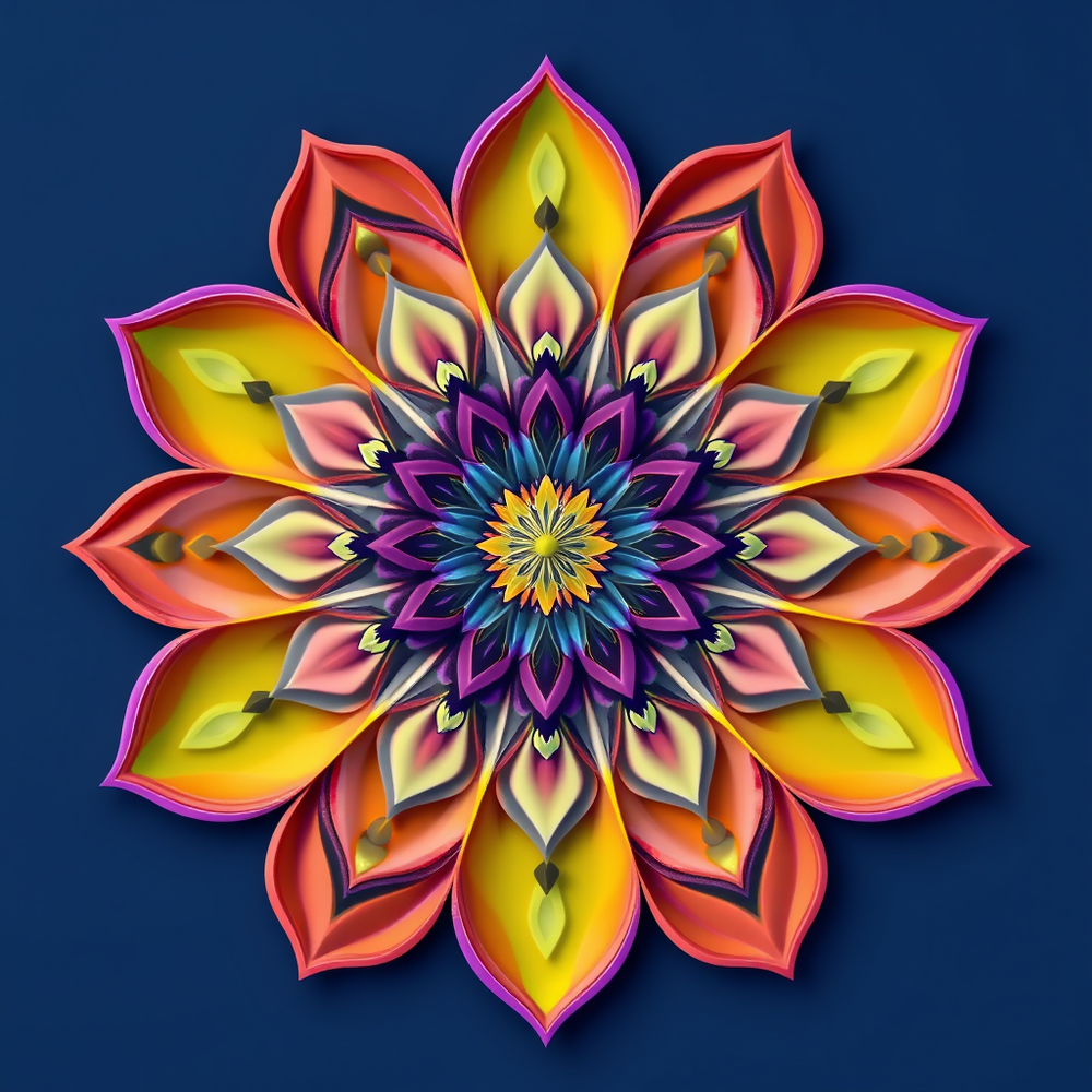3D Mandalas and 3D patterns in the form of petals website