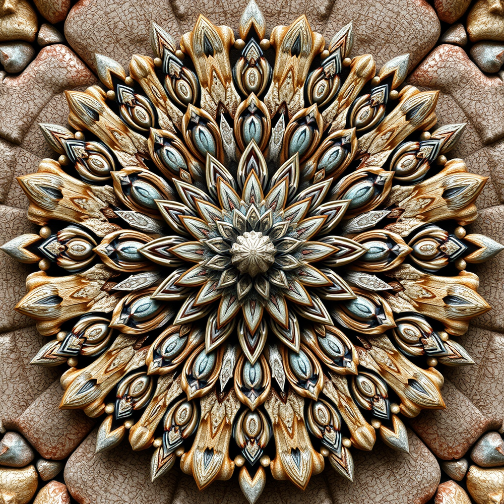 3D Mandalas and 3D patterns in the form of stone art website