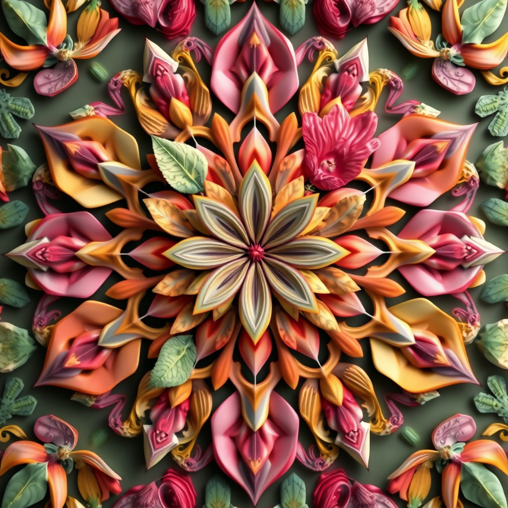 3D Mandalas and 3D patterns in the form of tropical website