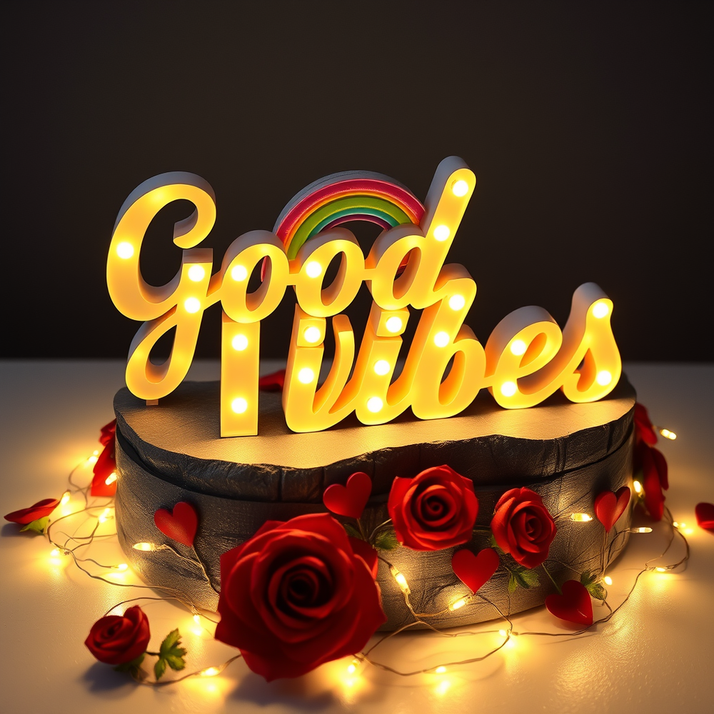 3D Text sign illuminated website