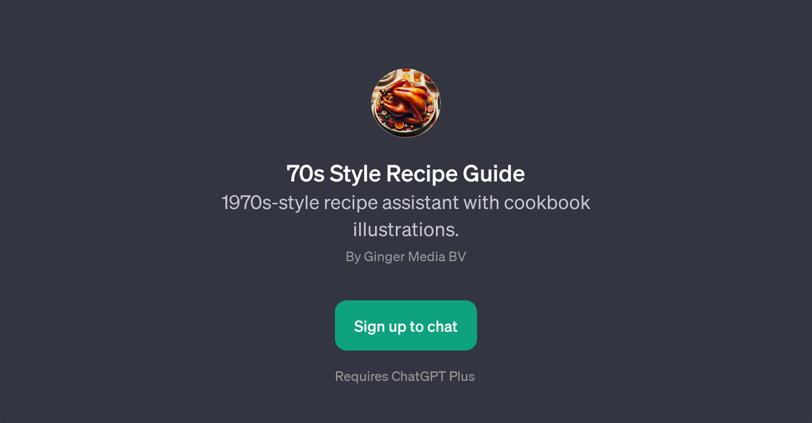 70s Style Recipe Guide website