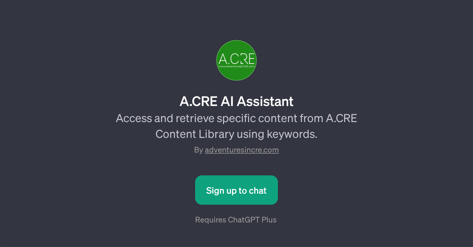 A.CRE AI Assistant website