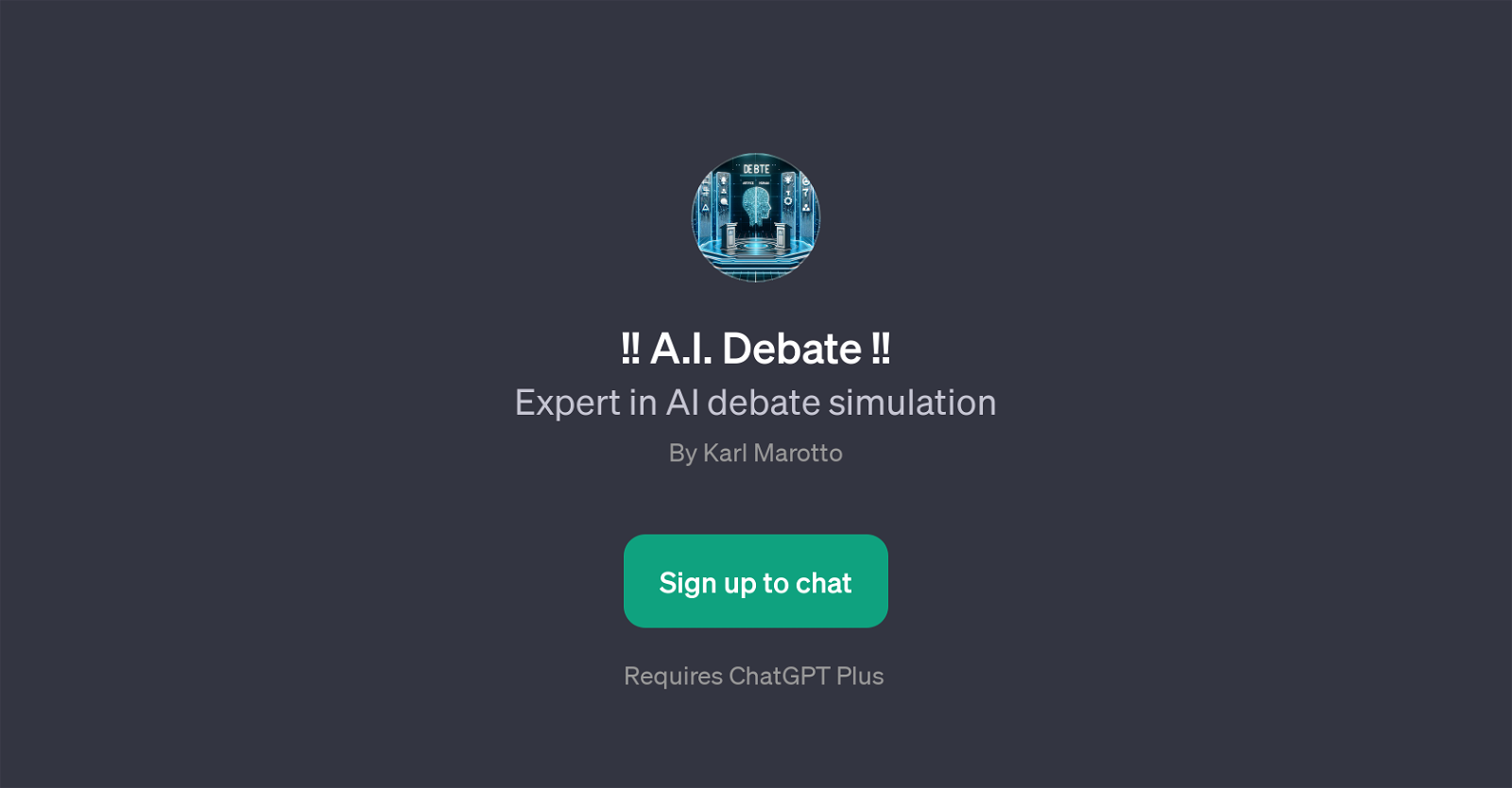 A.I. Debate website