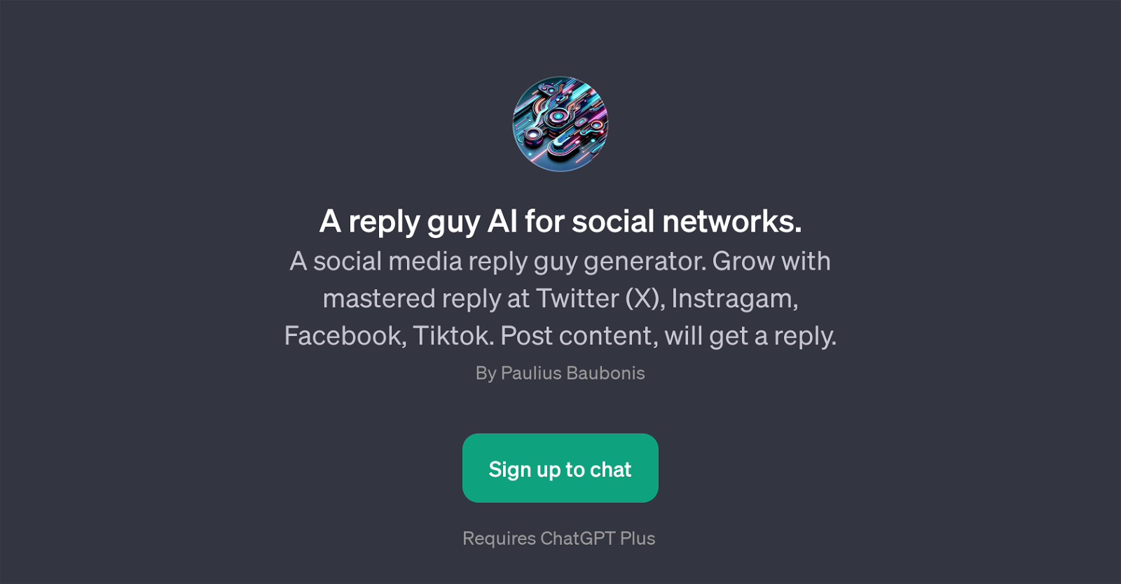 A reply guy AI for social networks website