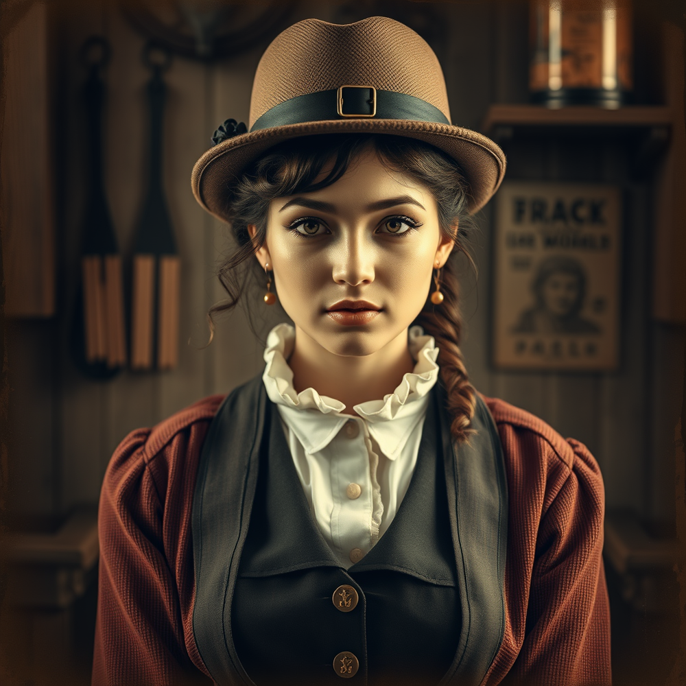 A retro-inspired portrait with an old-timey feel, including a gentle vignette and a sepia tone. website