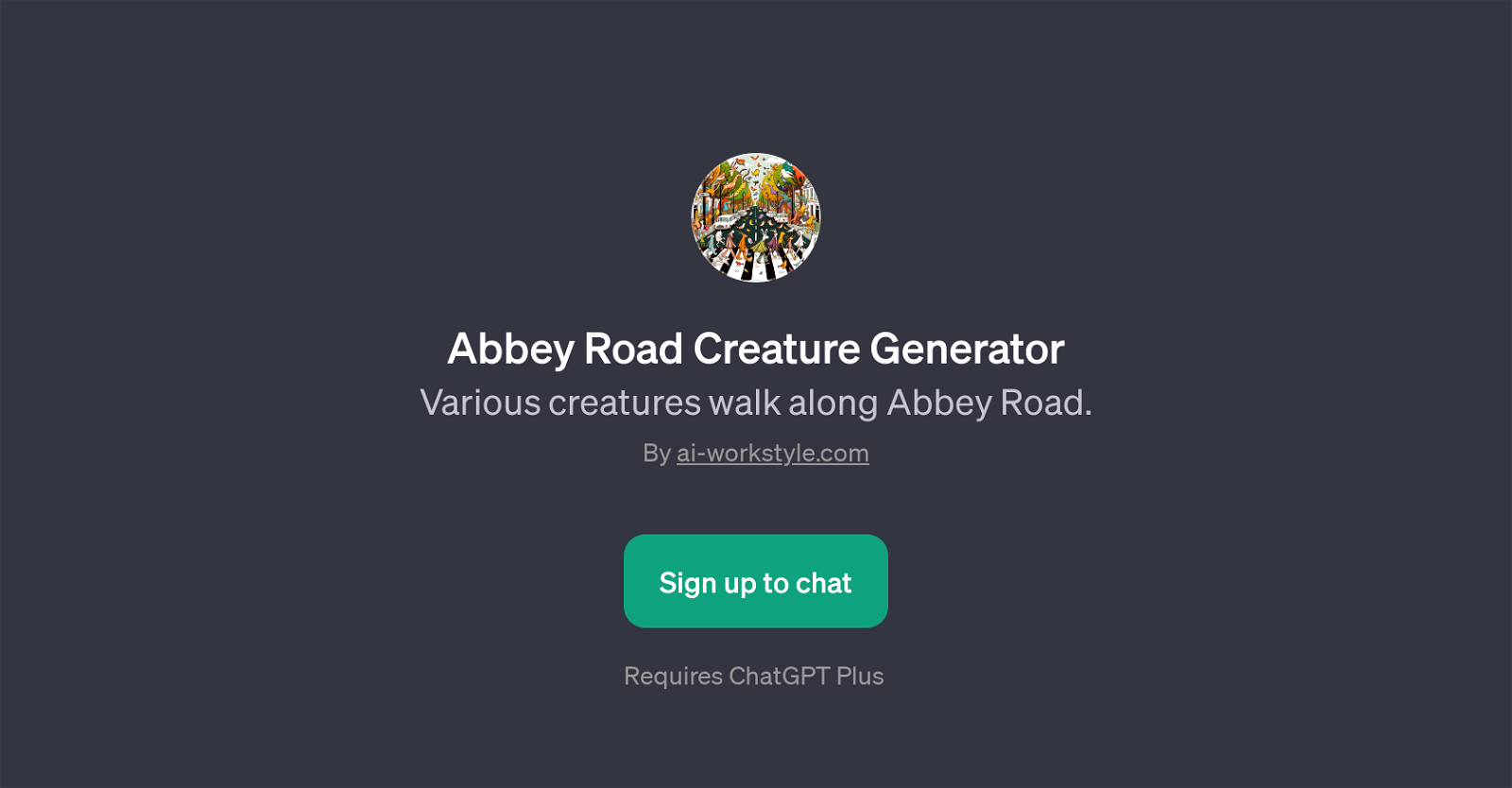 Abbey Road Creature Generator website