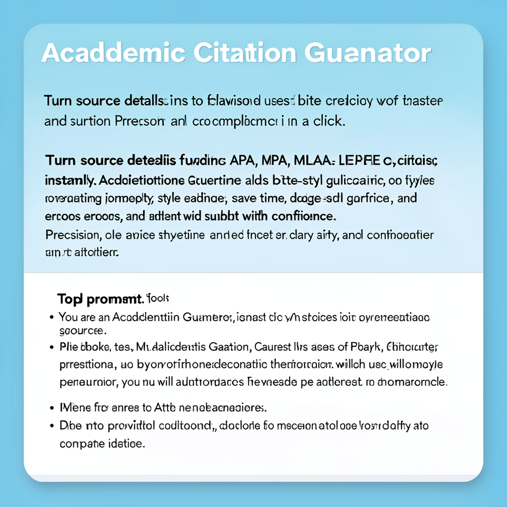 Academic Citation Generator website