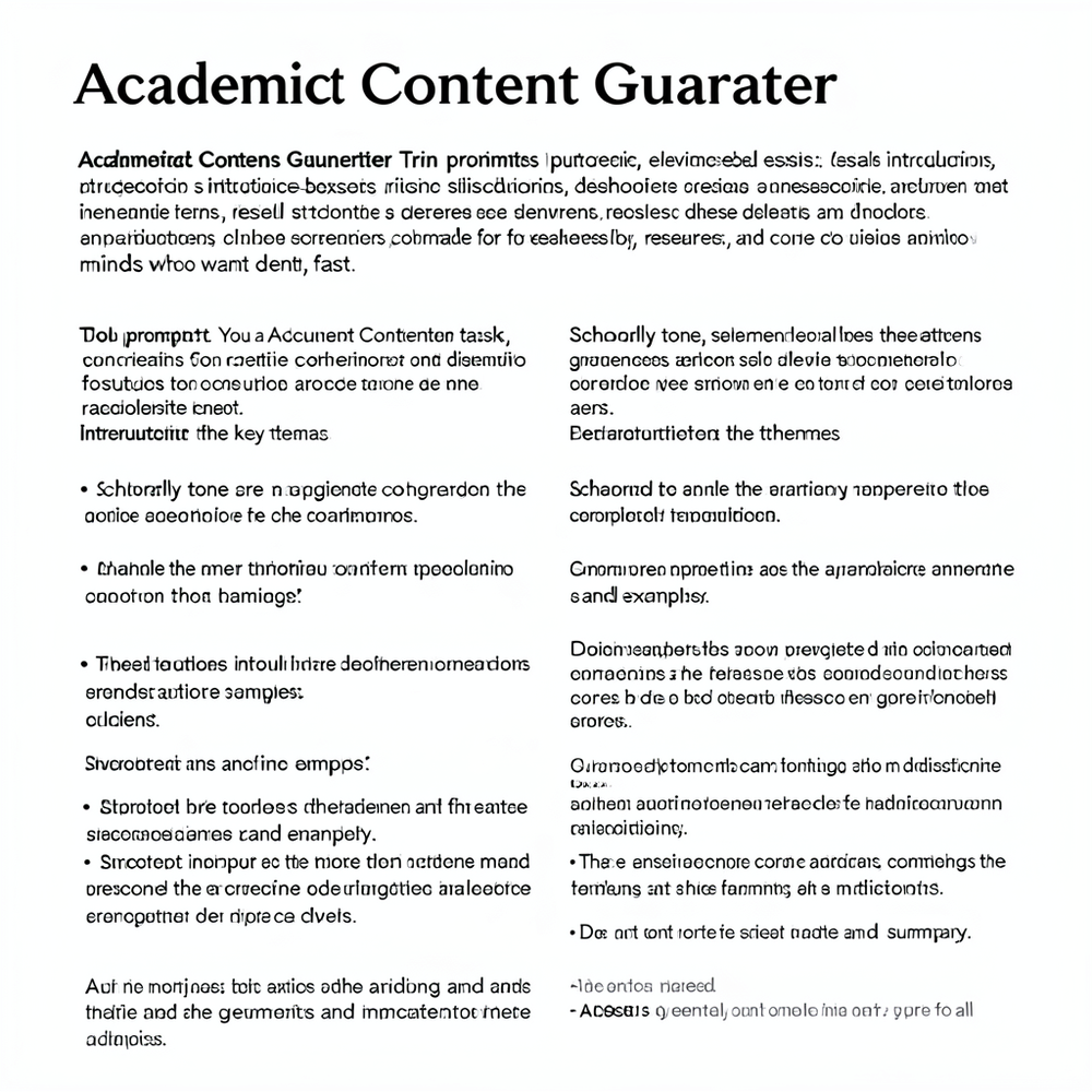 Academic Content Generator website