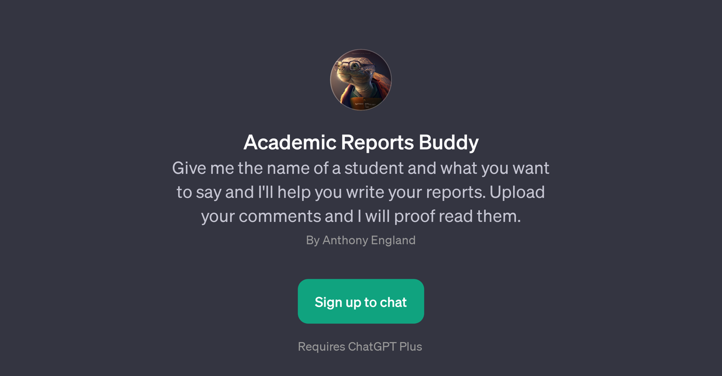 Academic Reports Buddy website