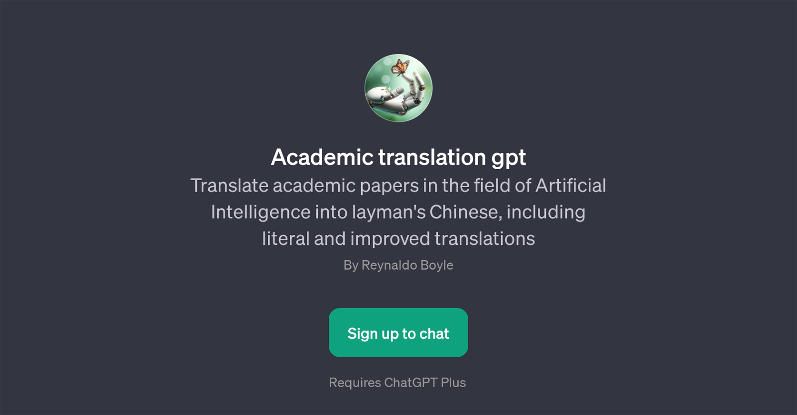 Academic Translation GPT website