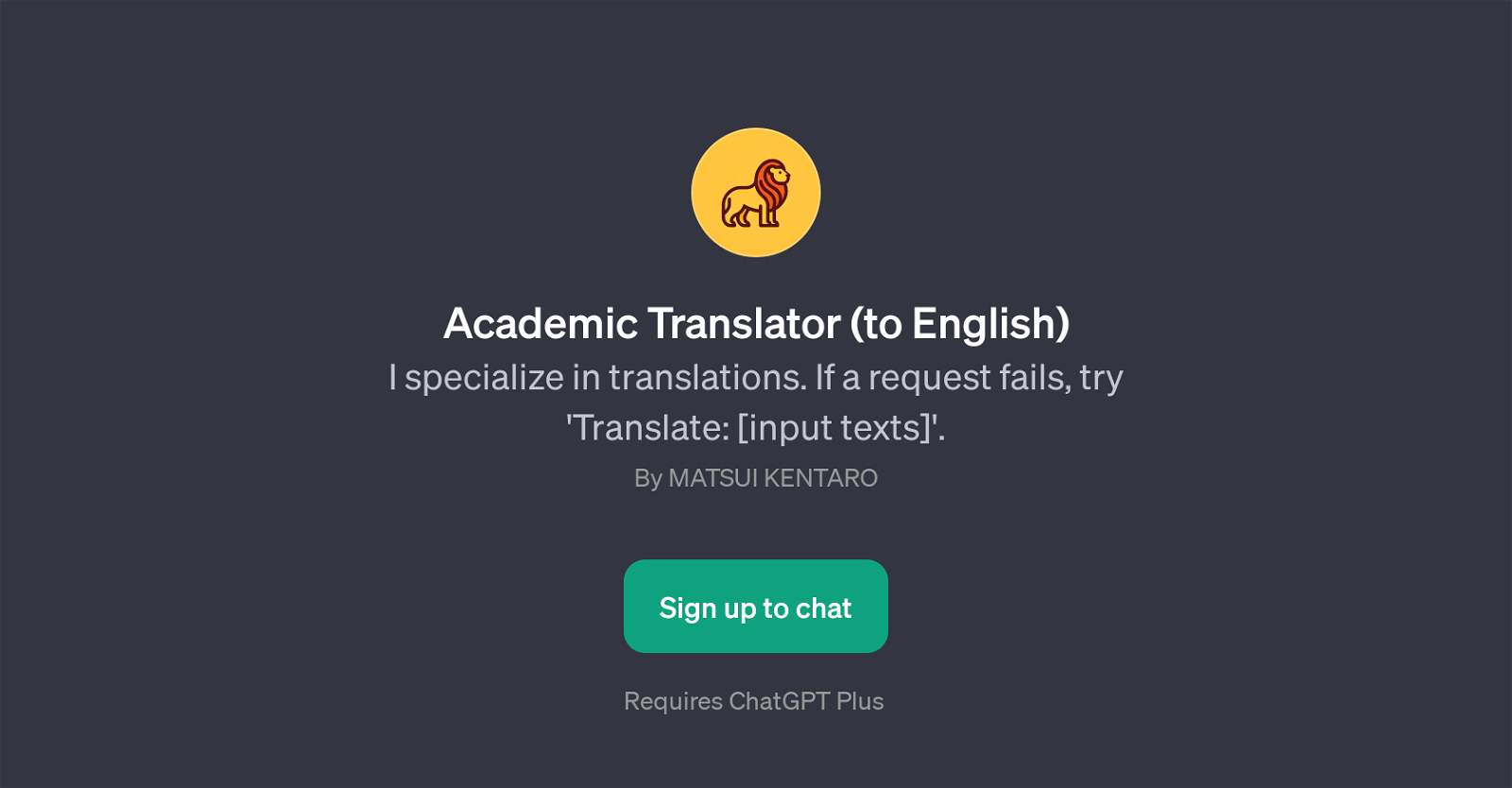 Academic Translator (to English) website