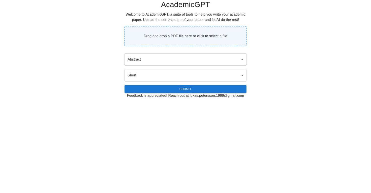 AcademicGPT website