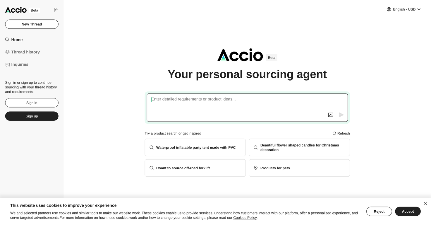 Accio website