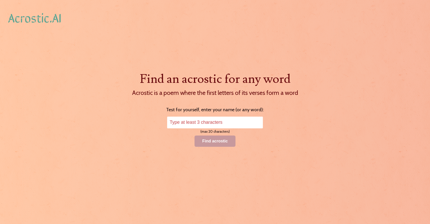 Acrostic AI website
