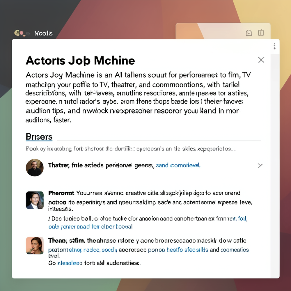 Actors Job Machine website