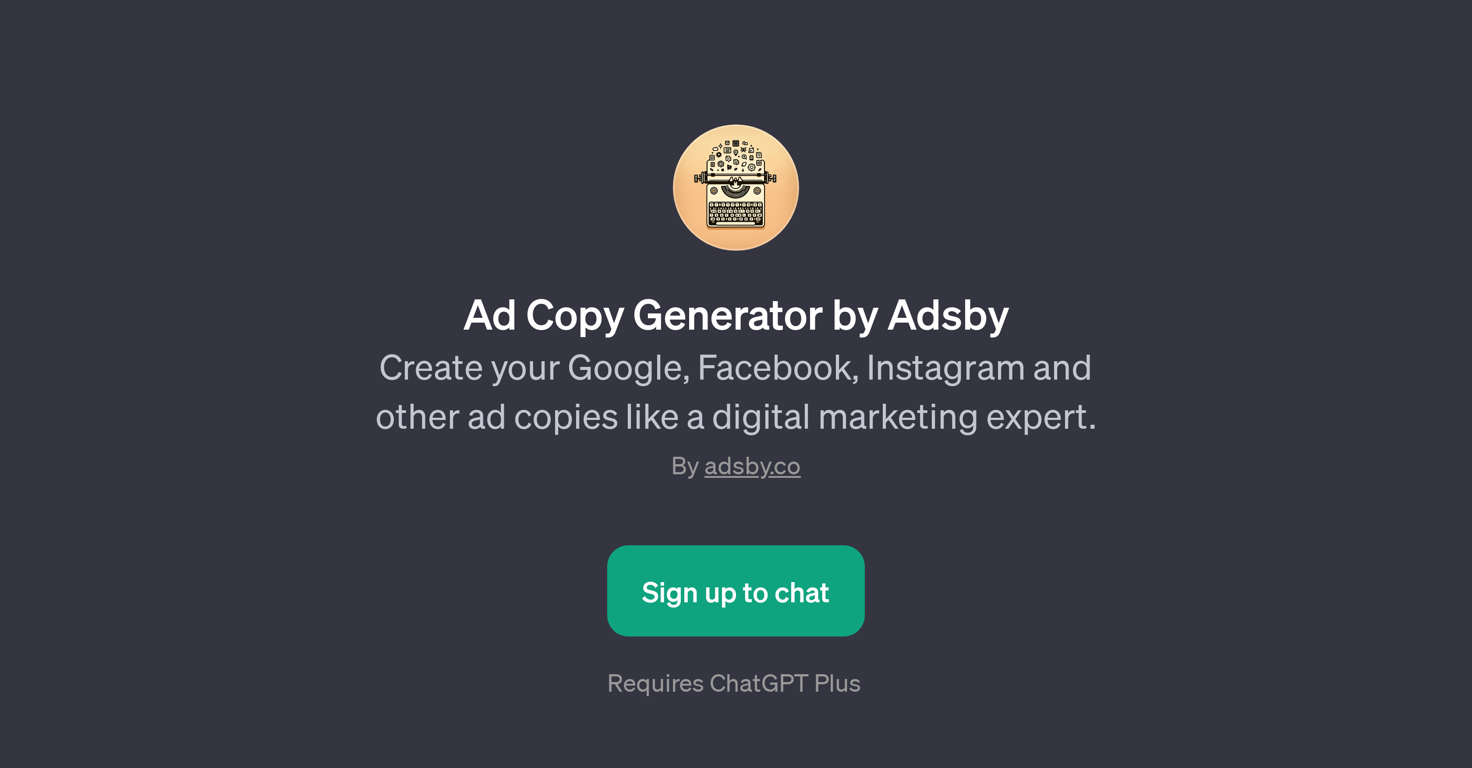 Ad Copy Generator by Adsby website