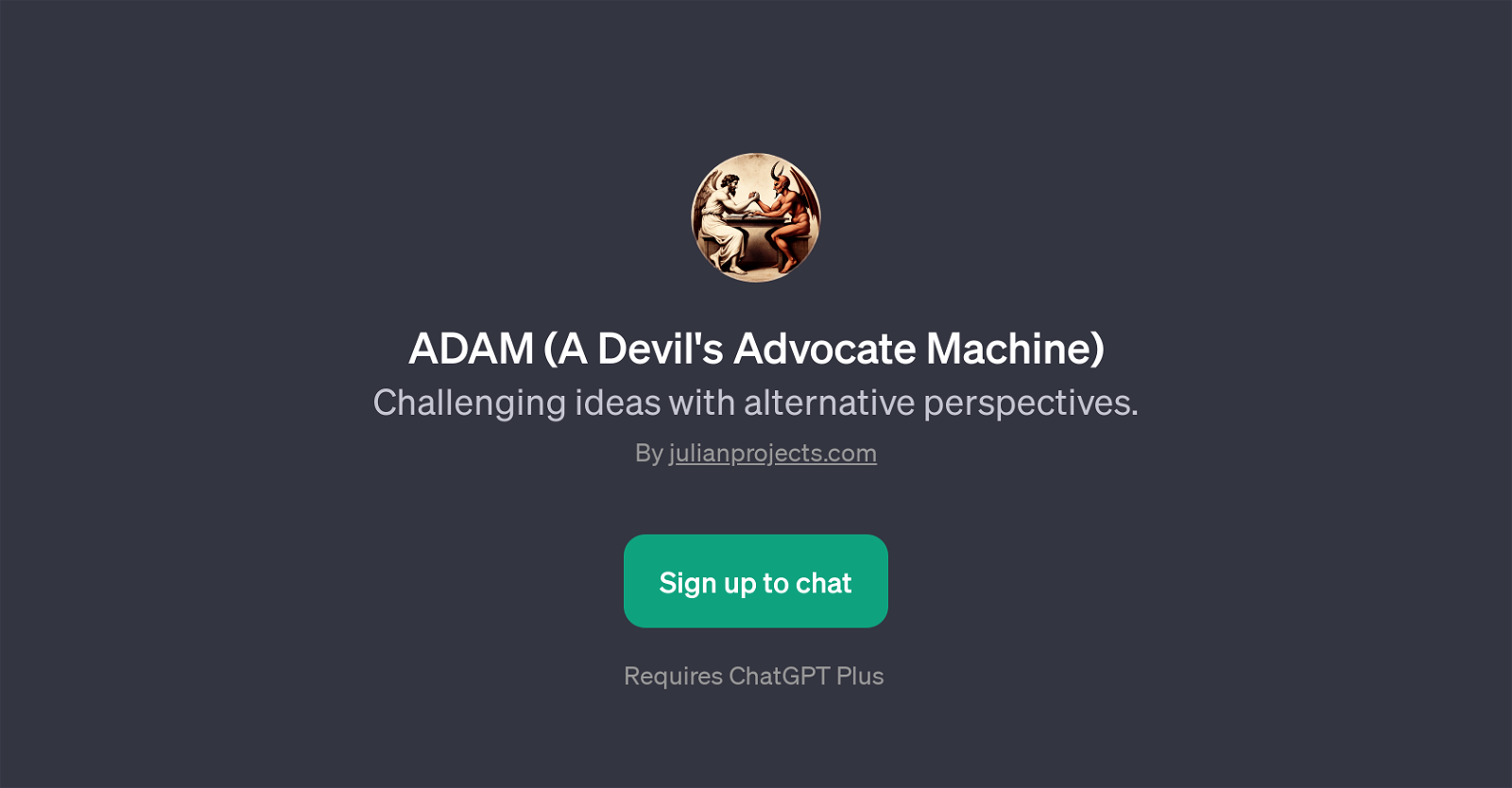 ADAM (A Devil's Advocate Machine) website