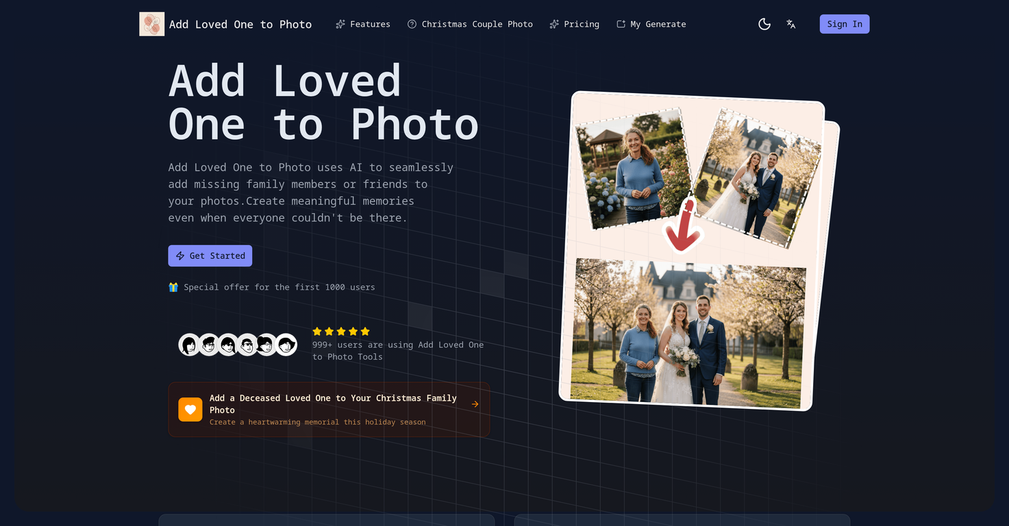 Add Loved One to Photo website