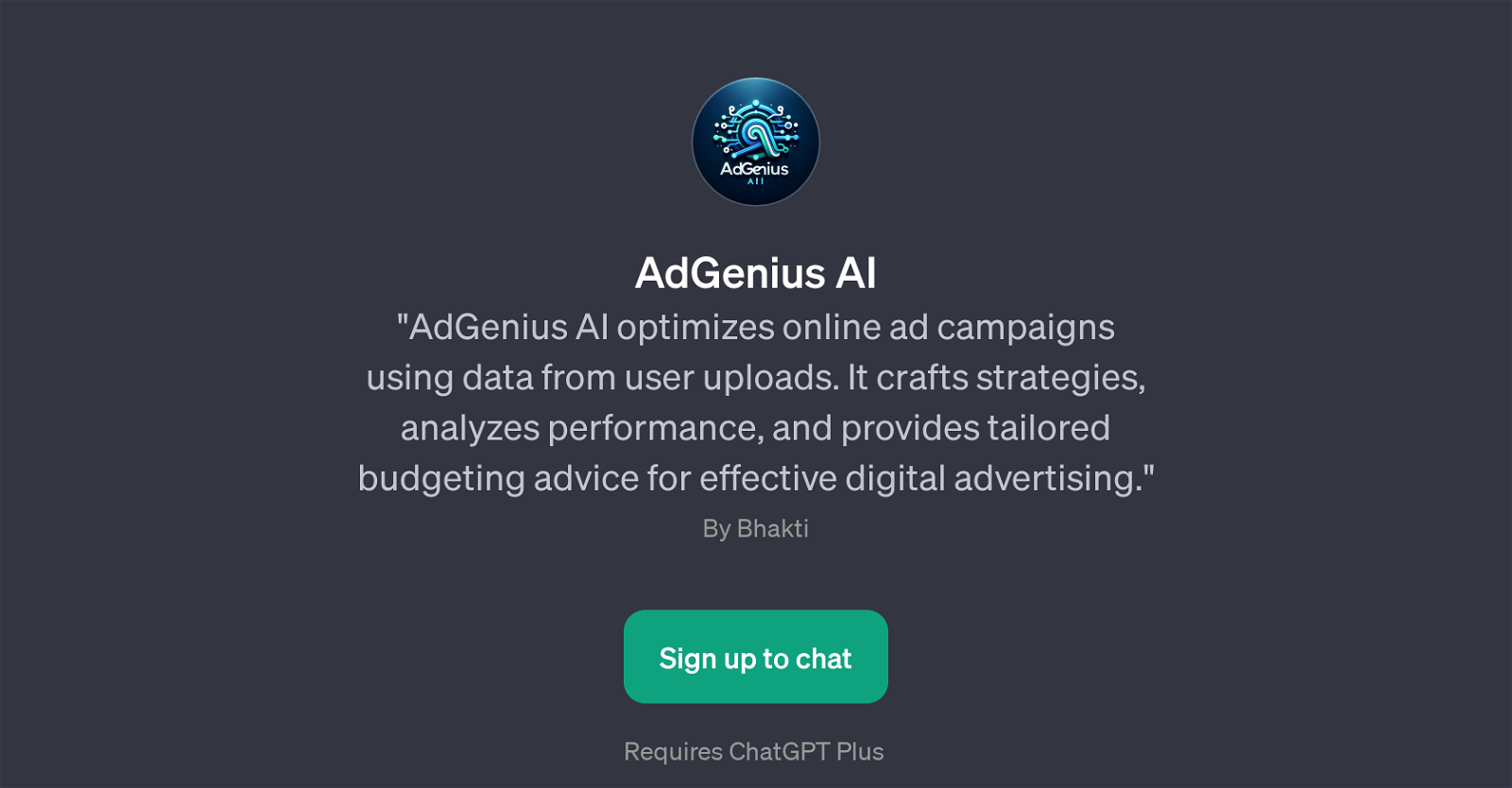 AdGenius AI website