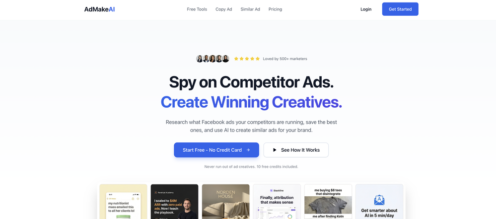 AdMake AI website