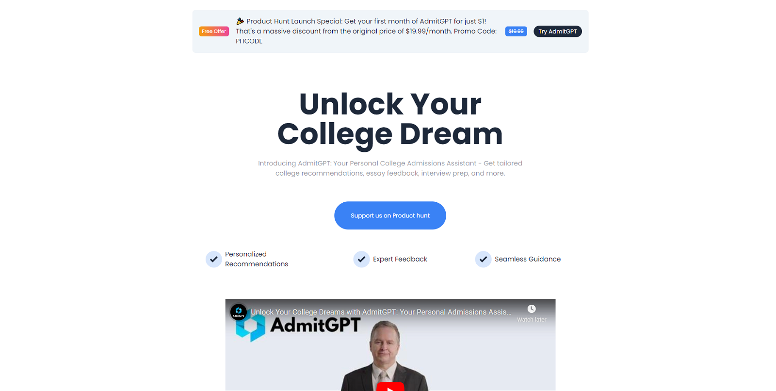 AdmitGPT website