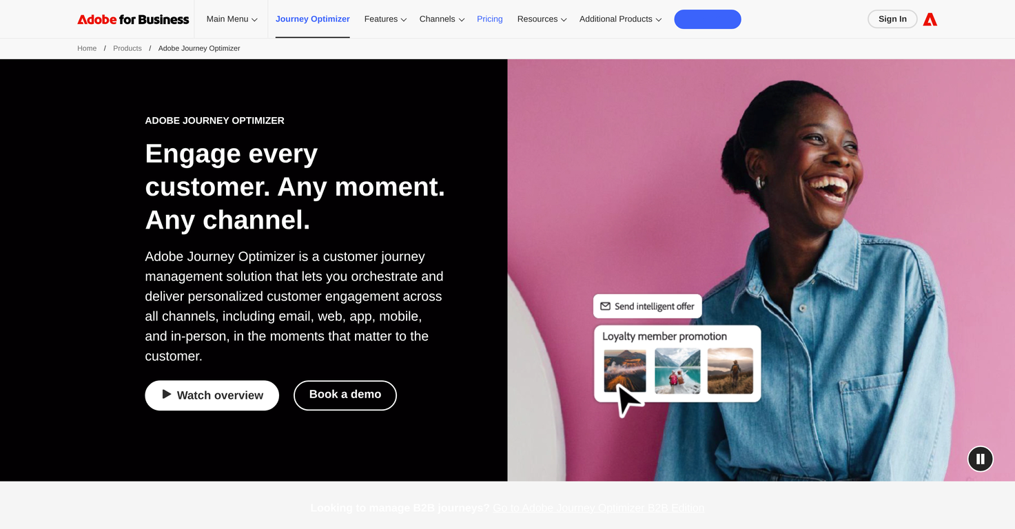 Adobe Journey Optimizer website