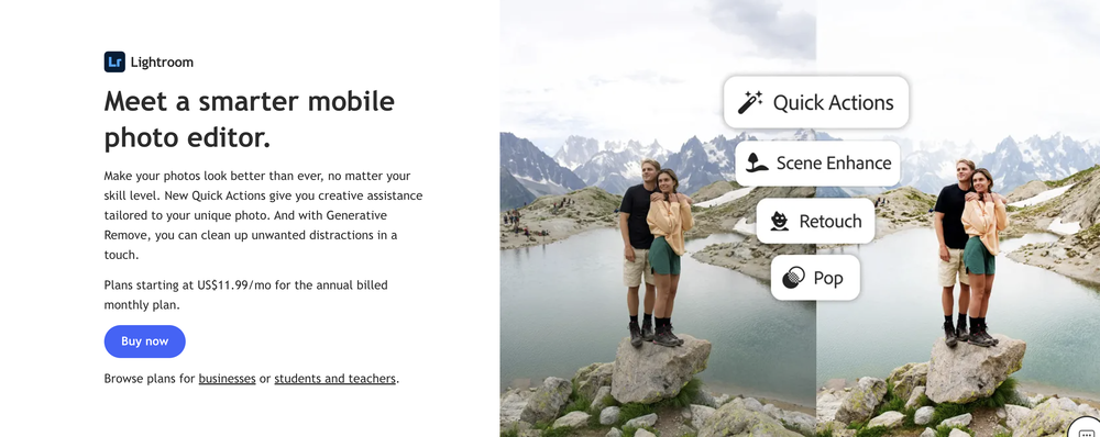 Adobe Lightroom website