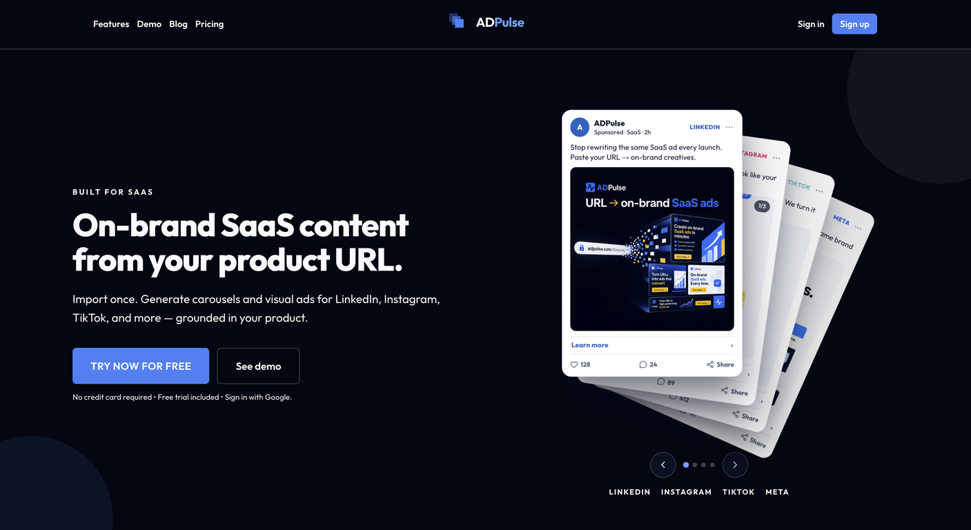 AdPulse Studio website
