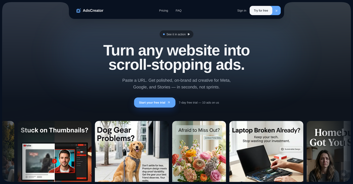 AdsCreator.com website
