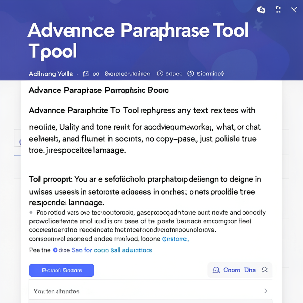 Advance Paraphrase Tool website