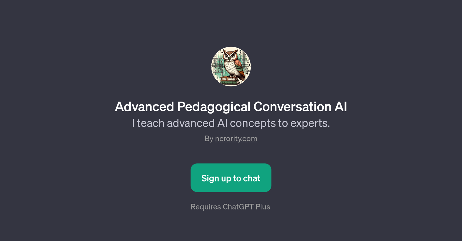 Advanced Pedagogical Conversation AI website