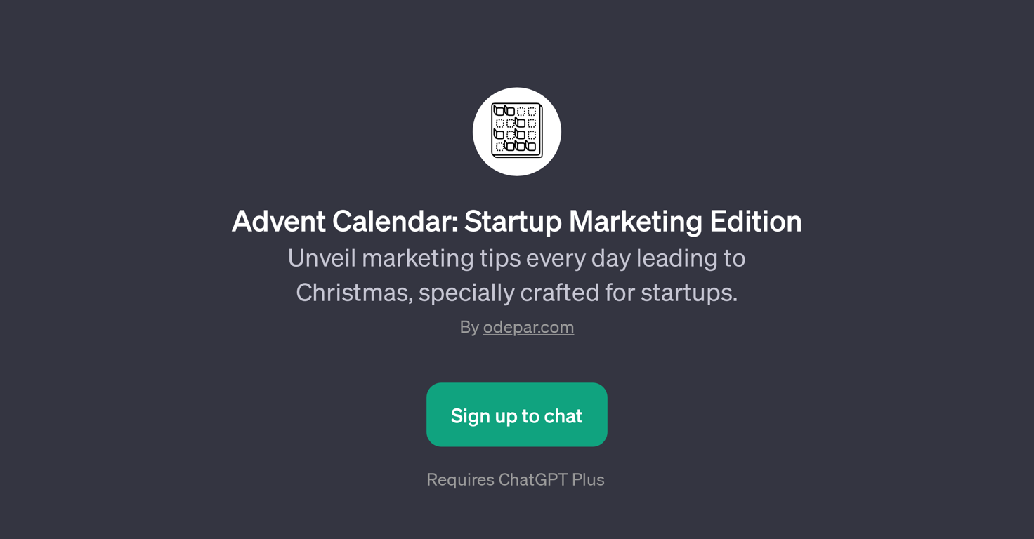 Advent Calendar: Startup Marketing Edition GPT website